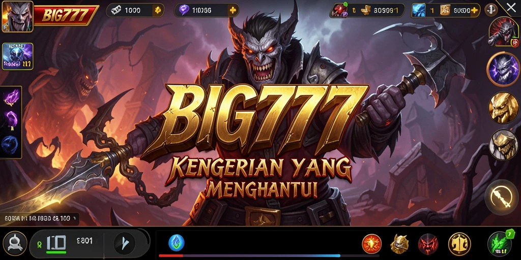 Tampilan gameplay menegangkan di BIG777 dengan monster mengerikan.