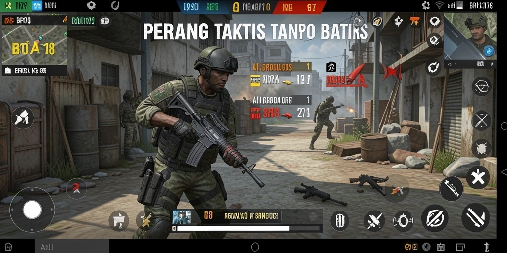 Tangkapan layar dari gameplay mendebarkan BRO178 dengan aksi tembak-menembak intens.