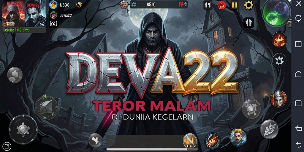 Screenshot gameplay DEWA22 dengan suasana horor yang mencekam.