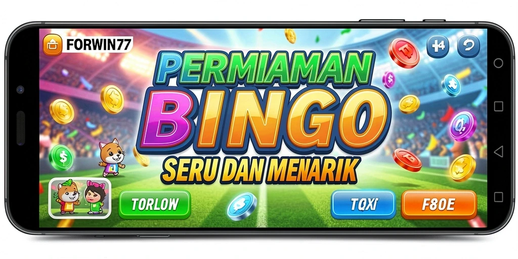Tampilan permainan Bingo menarik di FORWIN77 dengan banyak pilihan kartu.