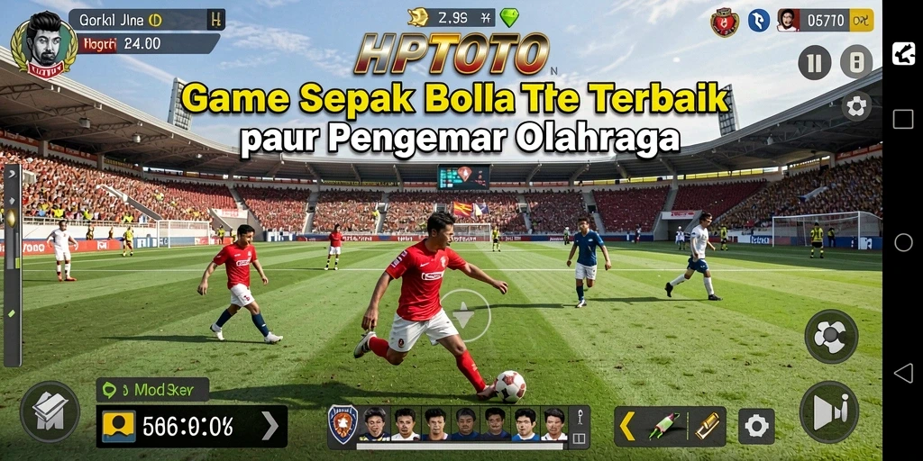 Tampilan menarik gameplay HPTOTO dengan aksi sepak bola yang mendebarkan.