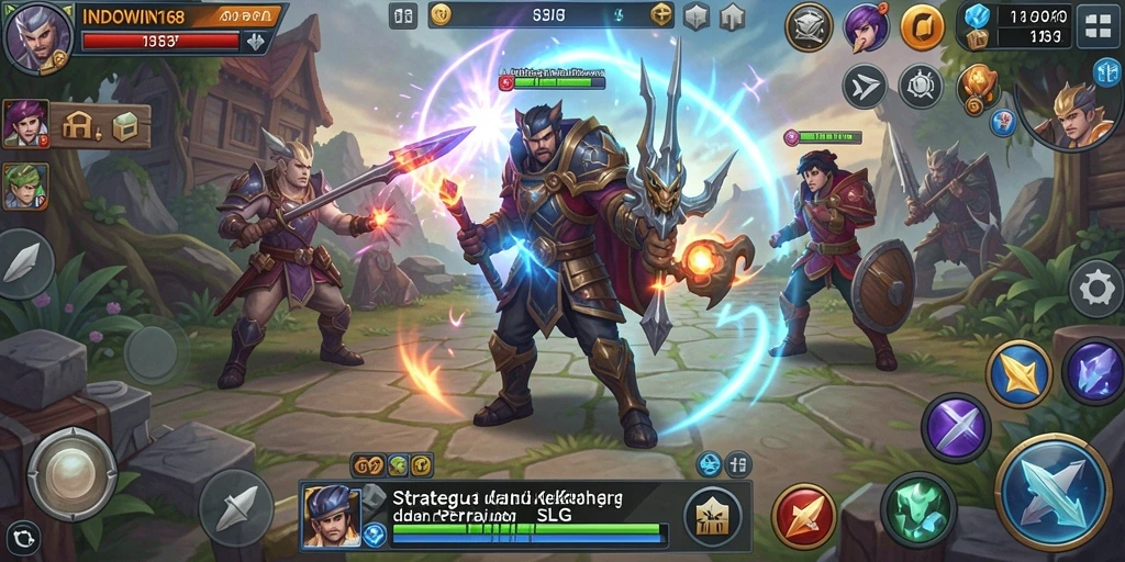 Screenshot utama menampilkan aksi pertarungan seru dalam INDOWIN168.