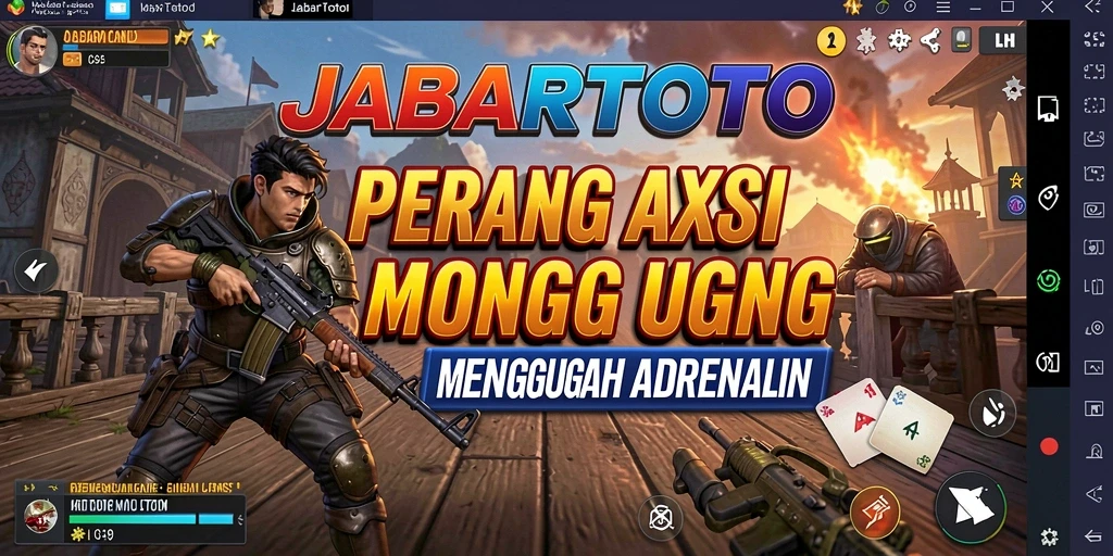 Tampilan gameplay mendebarkan JABARTOTO saat bertempur melawan musuh.