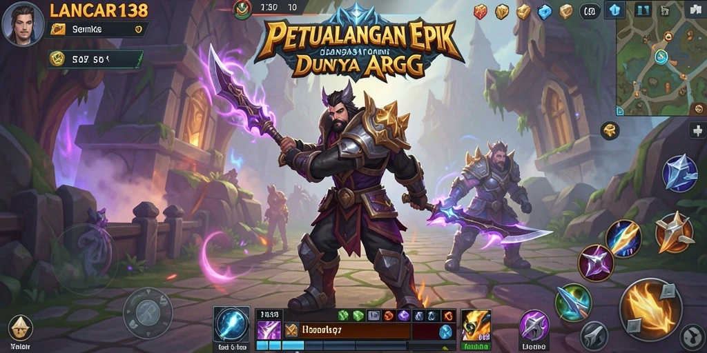 Tampilan gameplay <strong>LANCAR138</strong> yang menampilkan aksi pertempuran epik dan eksplorasi dunia.