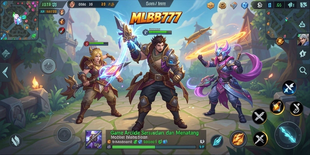 Screenshot gameplay MLBB777 yang menampilkan aksi seru dan grafis menarik.