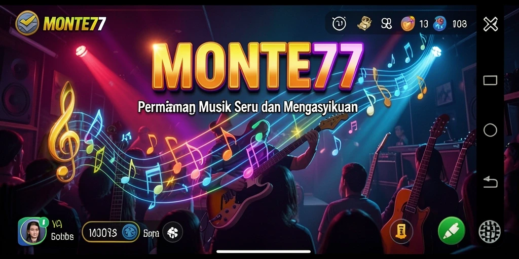 Tampilan gameplay MONTE77 yang seru dan penuh warna.