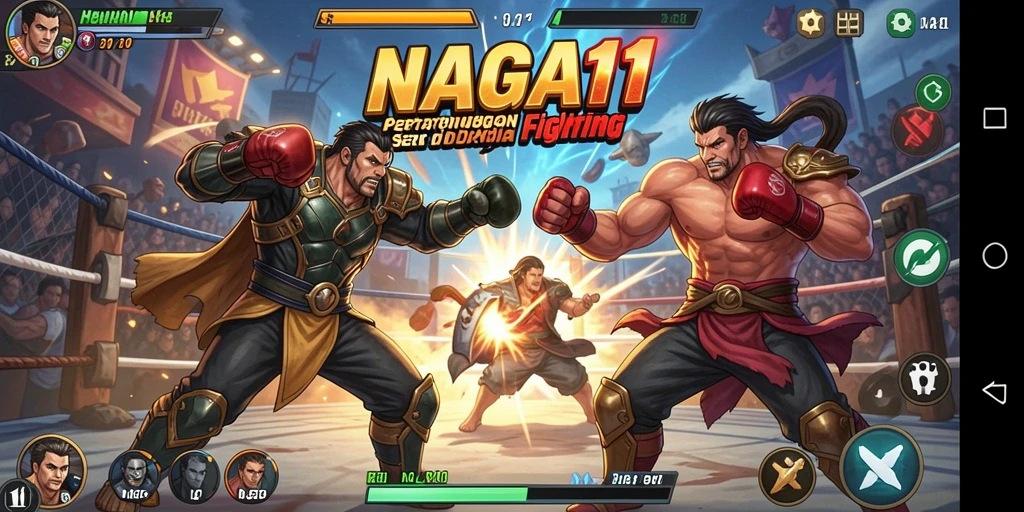 Tampilan gameplay Fighting NAGA11 yang mendebarkan dan penuh aksi.