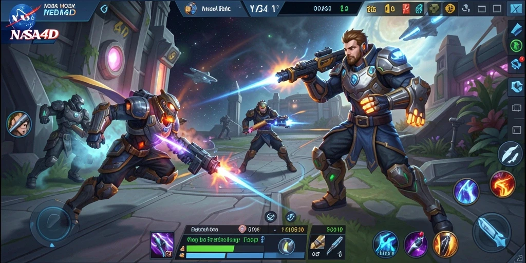 Tangkapan layar gameplay NASA4D yang mendebarkan dengan pertarungan strategis antar pemain.