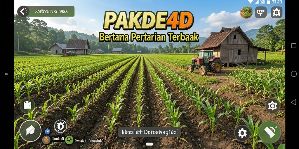 Tampilan gameplay PAKDE4D menampilkan kebun yang rimbun dan hewan-hewan lucu.
