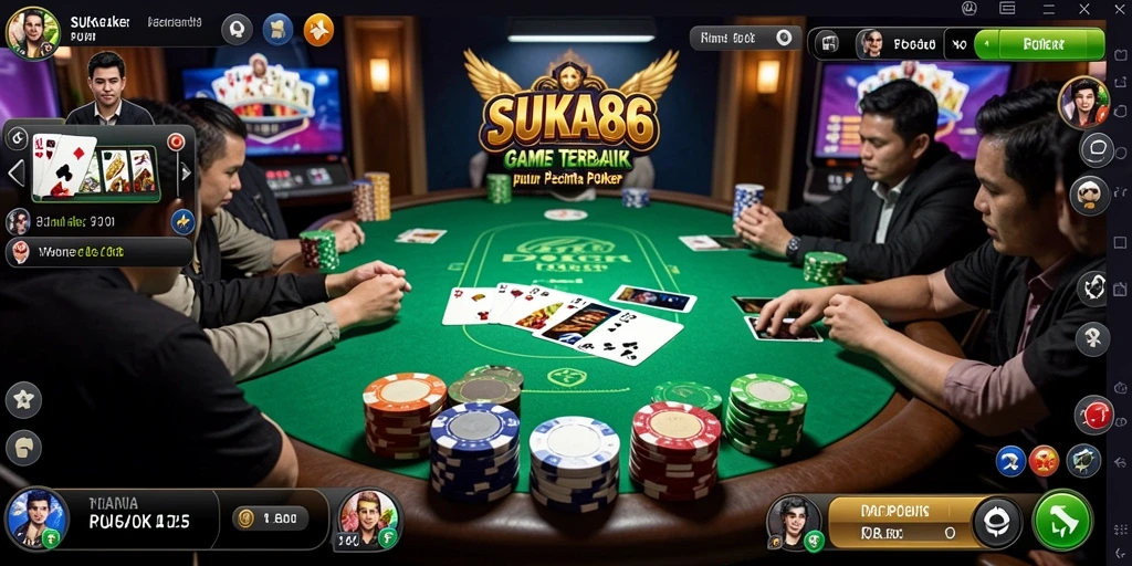 Tampilan gameplay menarik dari permainan poker di SUKA86.