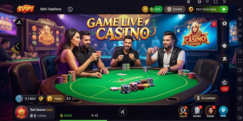 Menampilkan gameplay Live Casino seru dan interaktif.