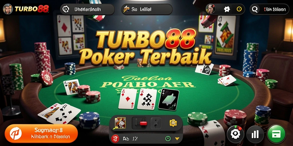 Tampilan seru gameplay Poker di TURBO88 yang bikin ketagihan.