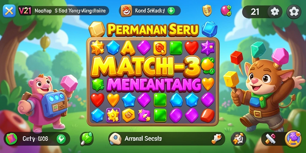 Tampilan gameplay V21 yang seru dalam kategori Match-3.