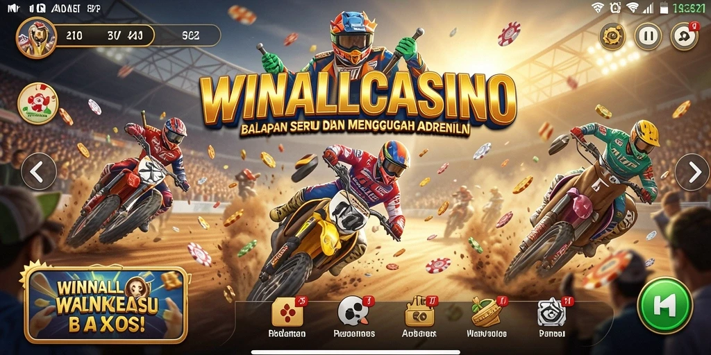 Gameplay balapan seru di WINALLCASINO yang penuh aksi.
