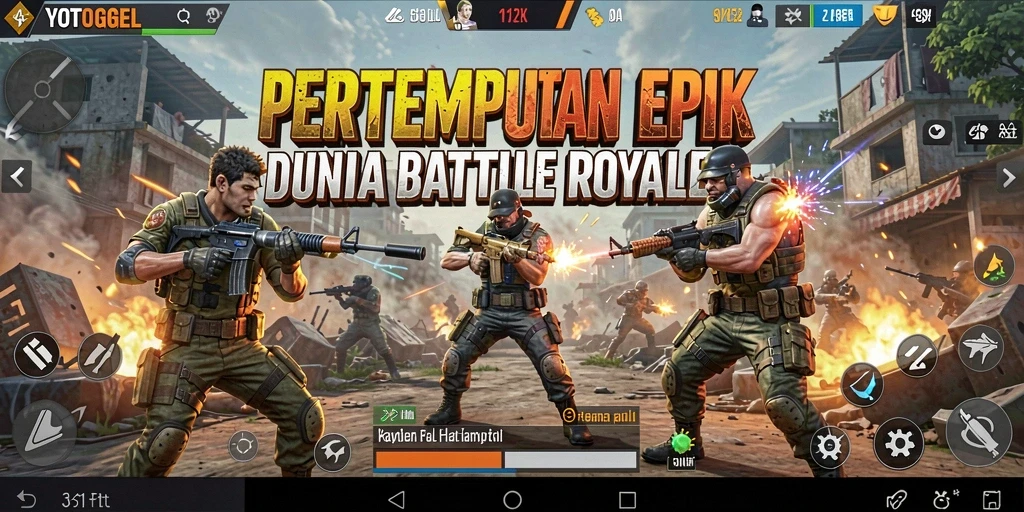Tangkapan layar gameplay YOTOGEL yang intens di medan perang.