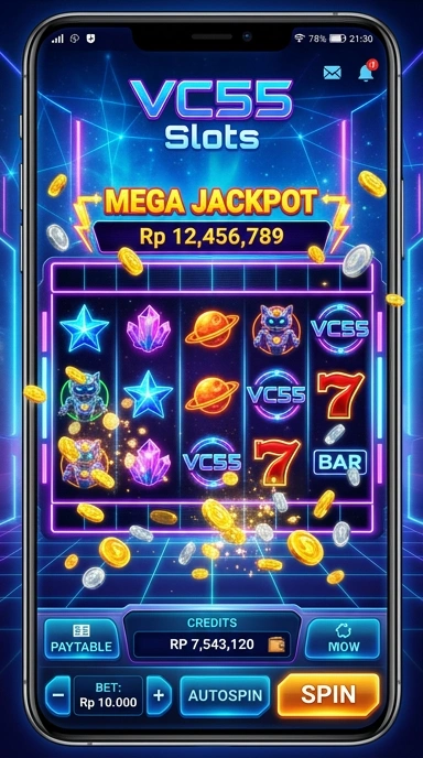 Pengguna mencari aplikasi di vc55 dengan antarmuka yang intuitif.
